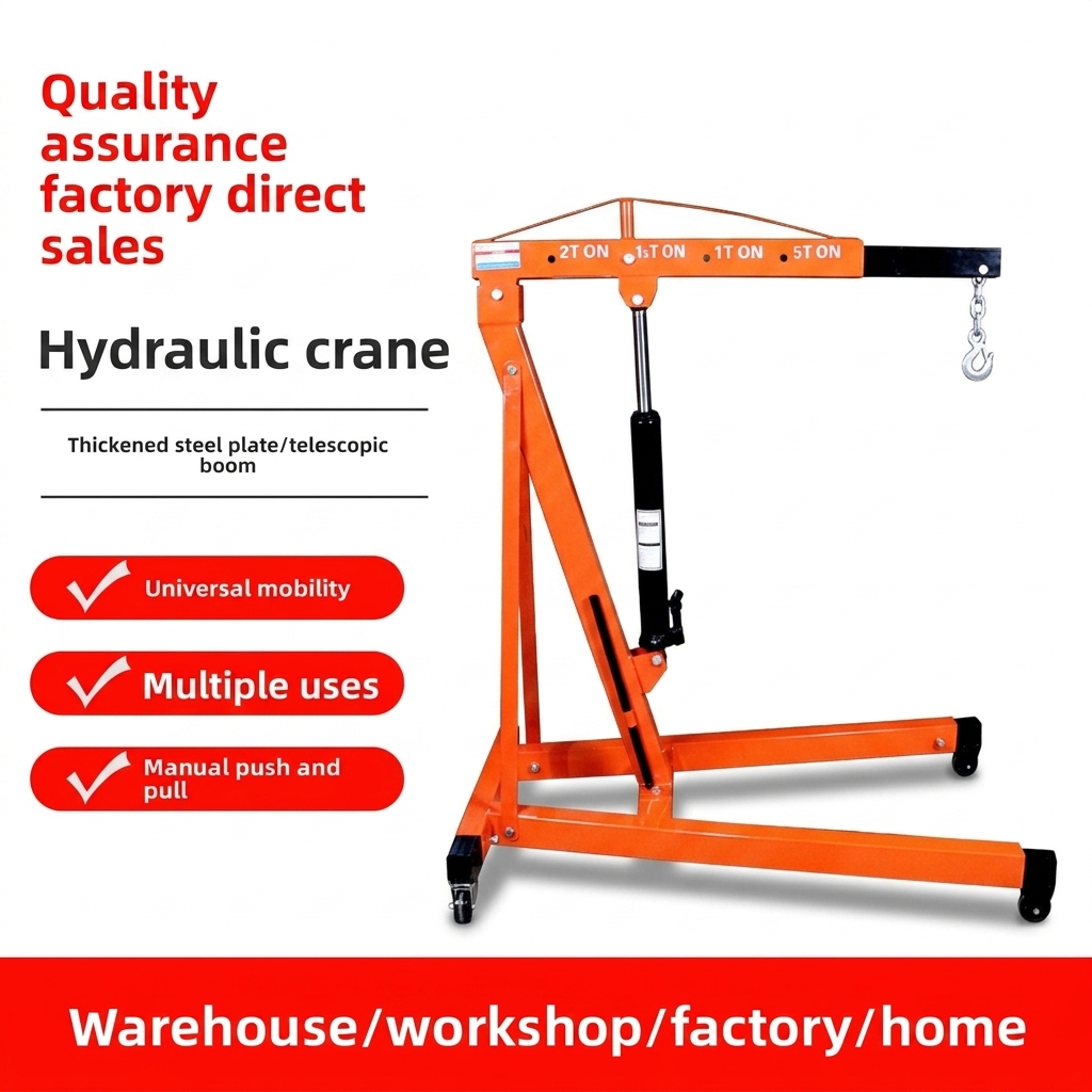 Engine Hoist Crane - 自動車修理用ポータブル折りたたみ式手動油圧ホイストエンジン取り外しハンガー小型クレーン金属製1-3トン積載量