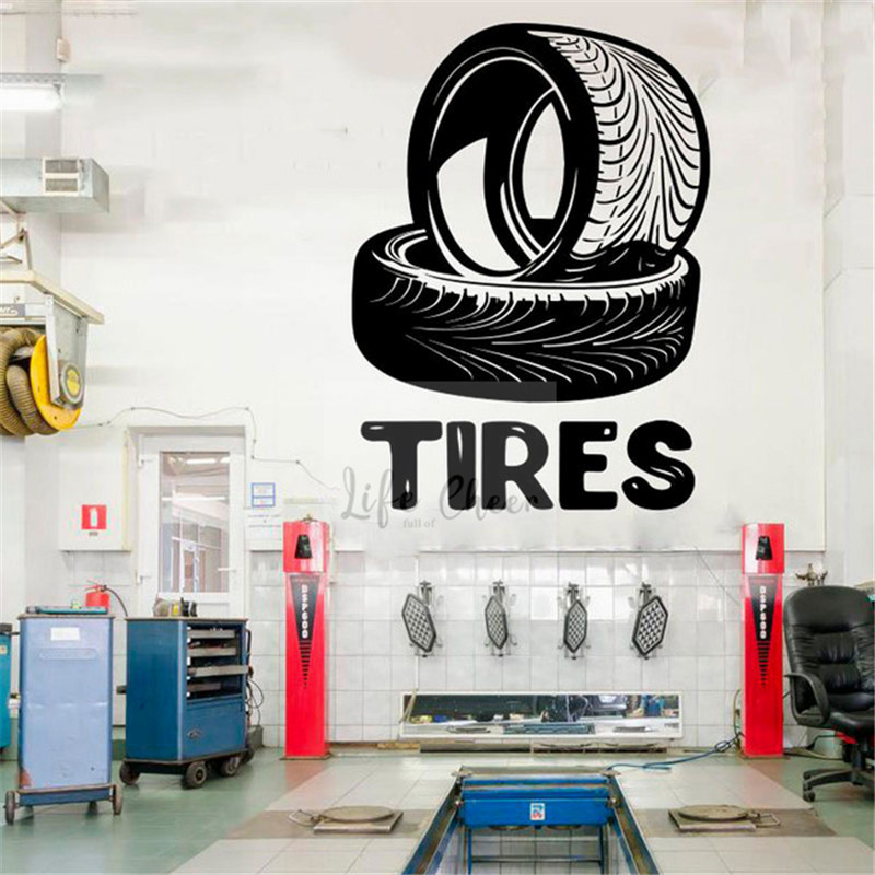 Auto Repair Shop Logo - 自動車整備士ロゴ付きウォールステッカー,タイヤサービスセンター用ビニールウォールステッカー,自動車修理用接着剤,店舗装飾,ac042