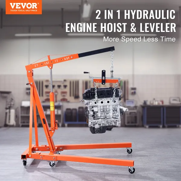 VEVOR 油圧式エンジンホイスト（レバー付き）、2トン/4 - Engine Hoist Crane のレビューと価格