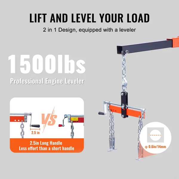 VEVOR 油圧式エンジンホイスト（レバー付き）、2トン/4 - Engine Hoist Crane のレビューと価格