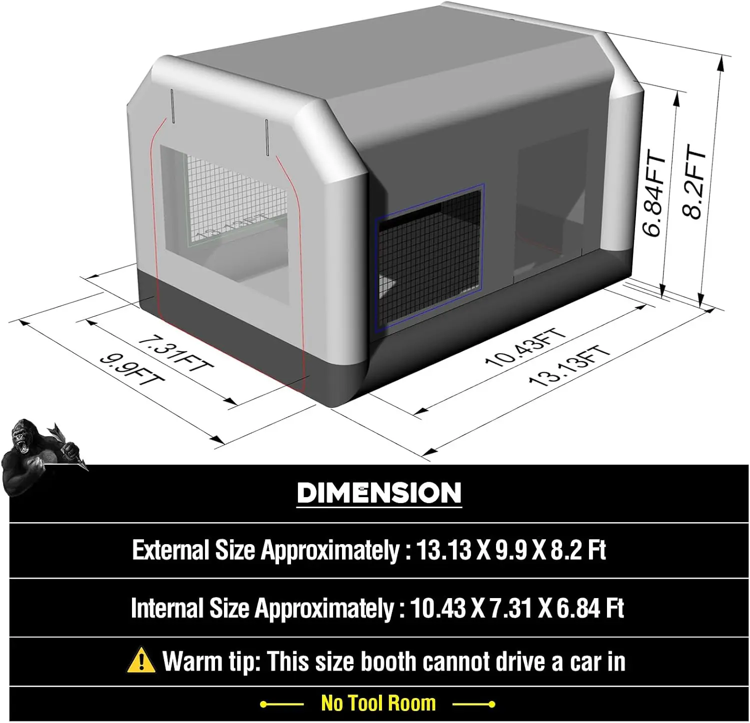 13x10x8フィートのインフレータブル塗装ブーステント、5 - Inflatable Paint Booth のレビューと価格